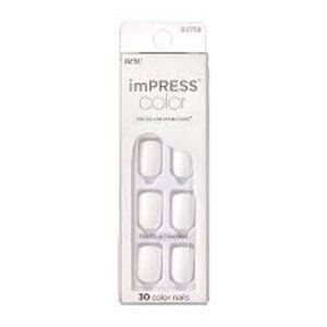 imPRESS KISS Color Short Squoval Press On Manicure Nails 019 Frosting White